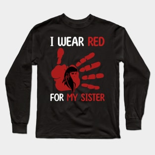 I Wear Red for My Sisters Gift For Girl Women Long Sleeve T-Shirt